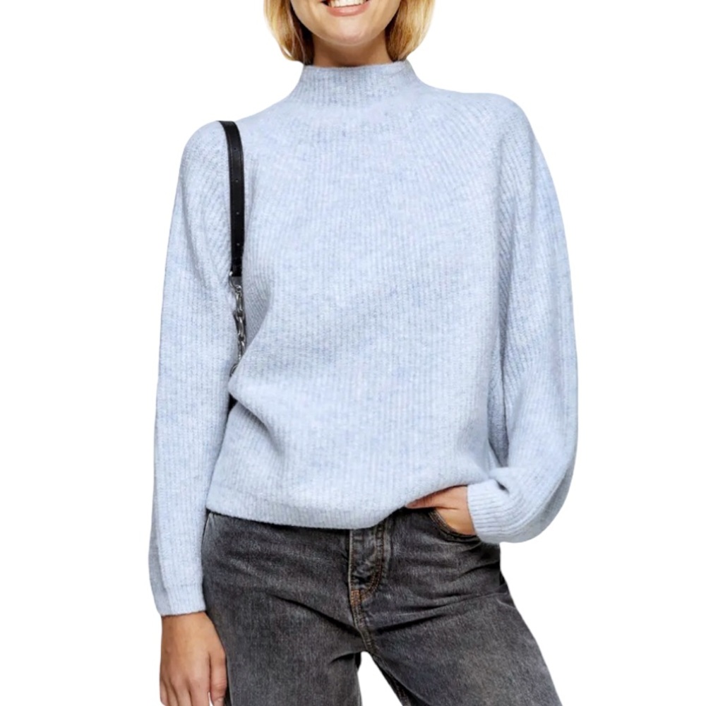 TOPSHOP Baby Blue Cozy Knit Sweater!